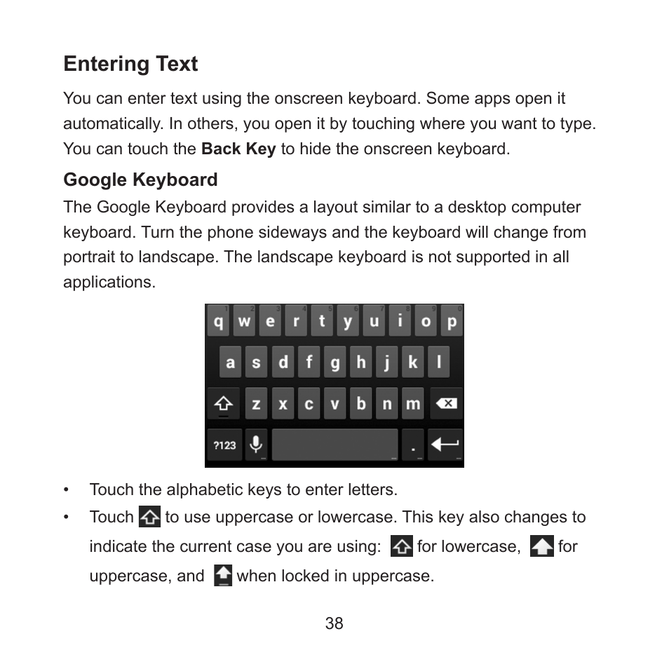 Entering text | ZTE ZMAX User Manual | Page 40 / 172