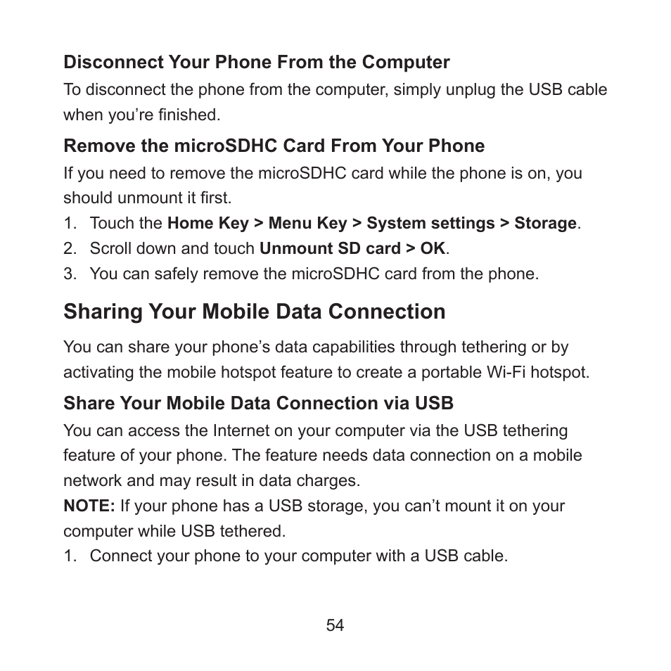 Sharing your mobile data connection | ZTE ZMAX User Manual | Page 56 / 172