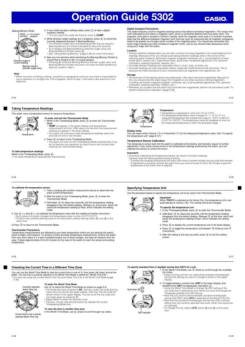 Operation guide 5302 | G-Shock 5302 User Manual | Page 5 / 8