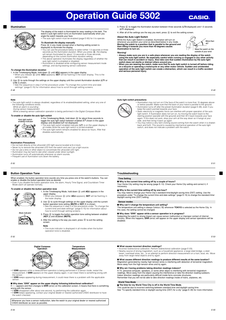 Operation guide 5302 | G-Shock 5302 User Manual | Page 7 / 8