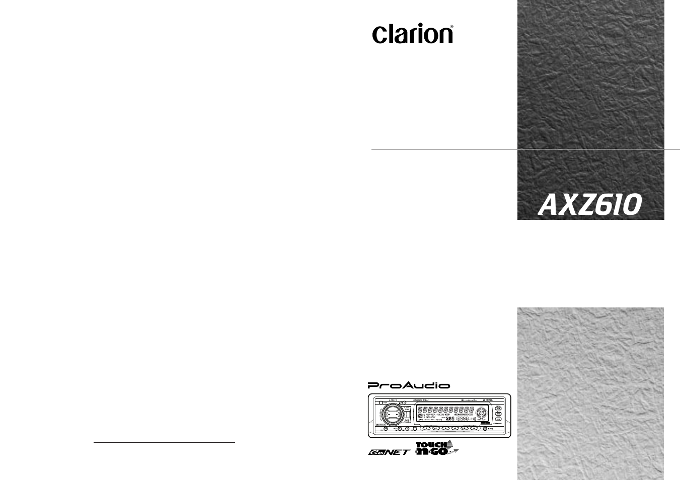 Clarion AXZ610 User Manual | 30 pages