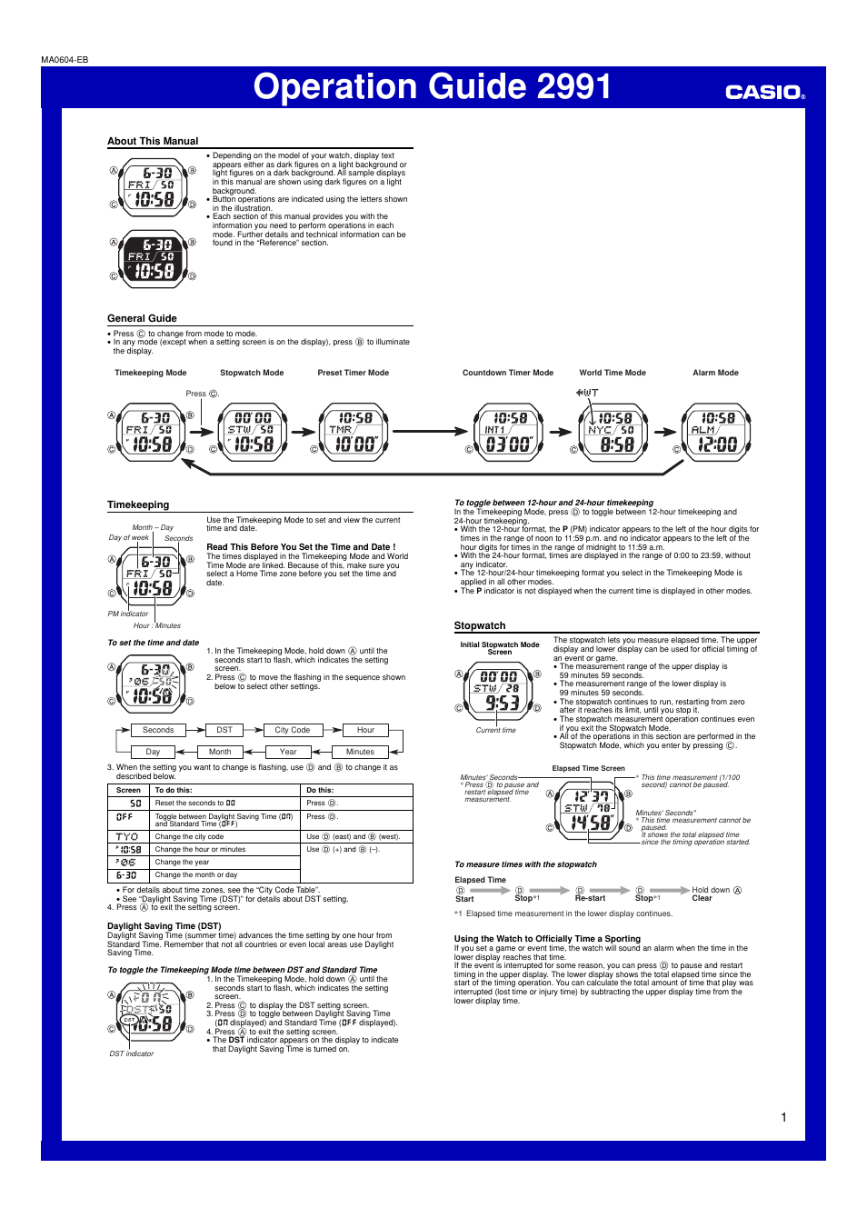 G-Shock DW-56RTWC-7JR User Manual | 4 pages