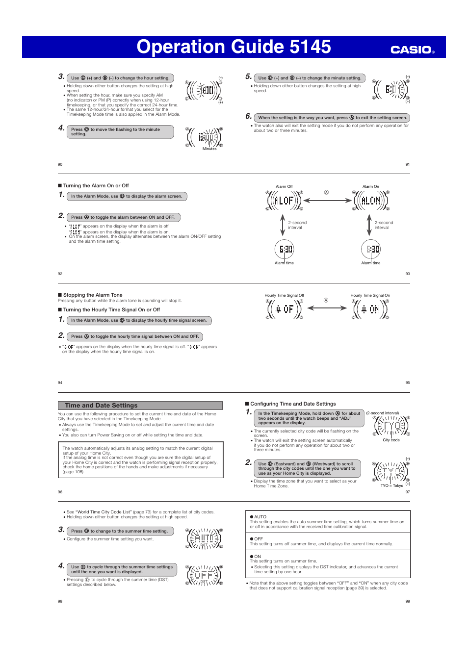 Operation guide 5145 | G-Shock GA110SN User Manual | Page 10 / 12