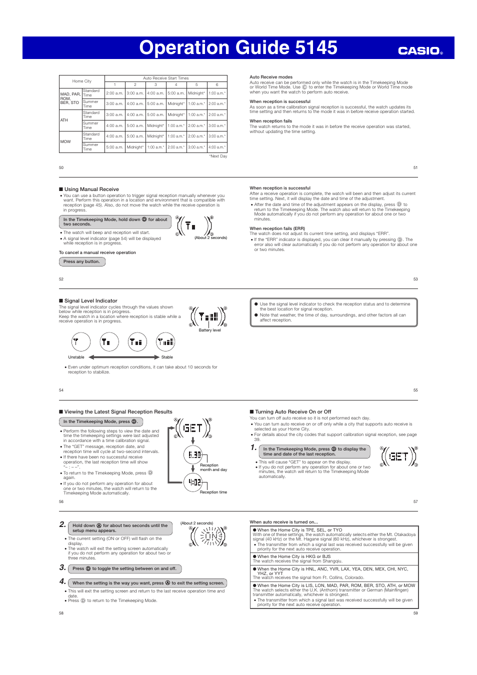 Operation guide 5145 | G-Shock GA110SN User Manual | Page 6 / 12