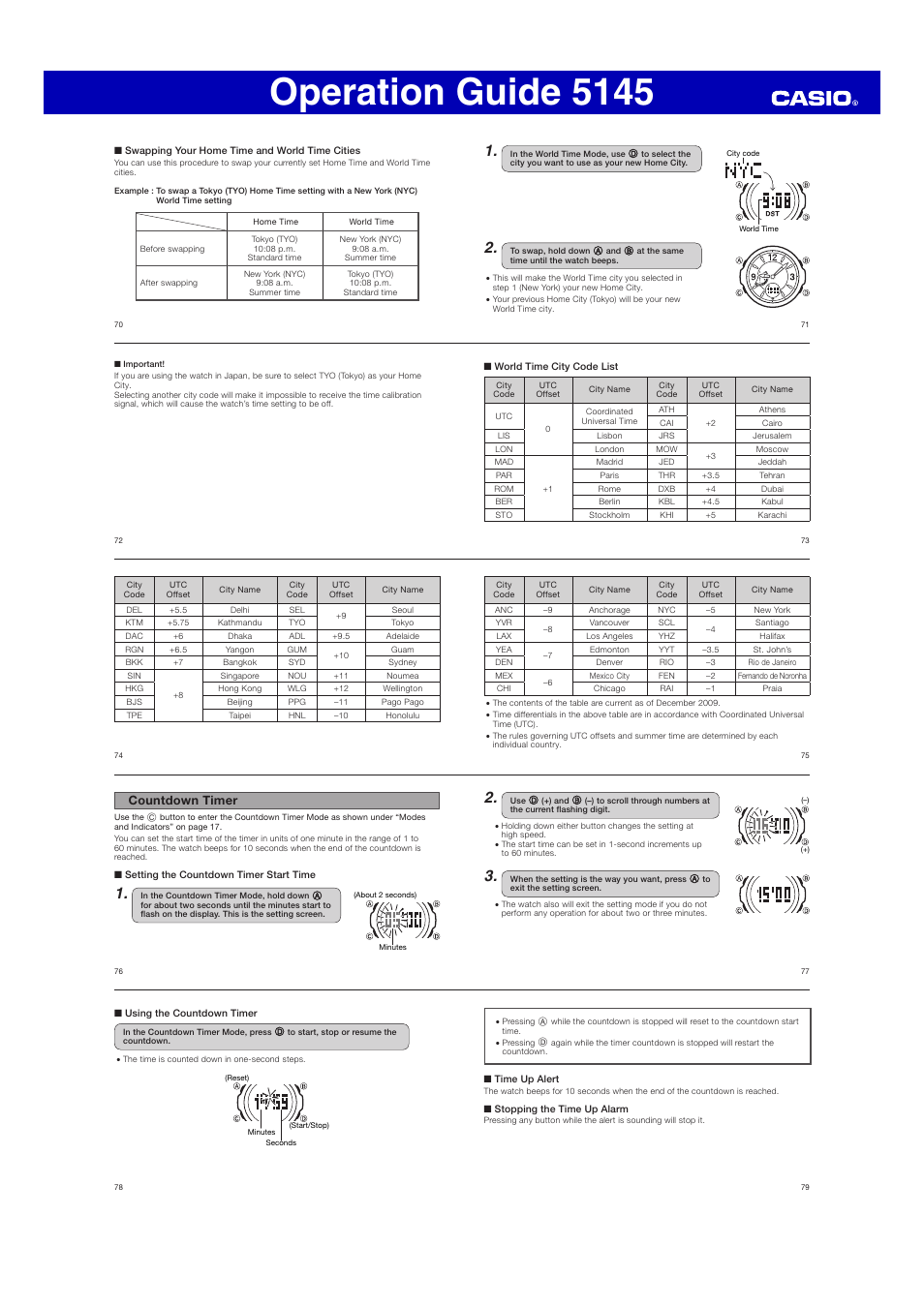 Operation guide 5145, Countdown timer | G-Shock GA110SN User Manual | Page 8 / 12