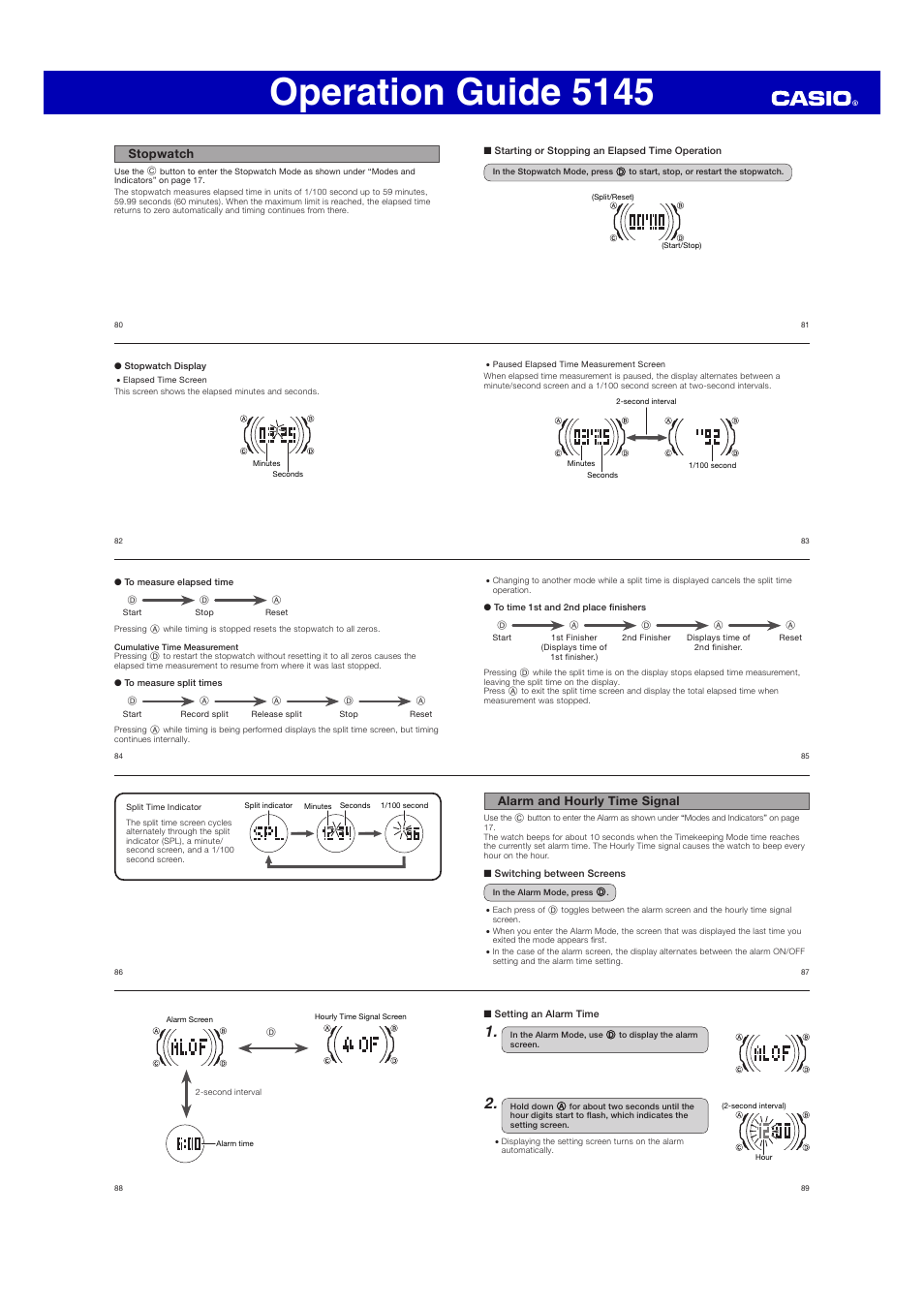 Operation guide 5145 | G-Shock GA110SN User Manual | Page 9 / 12