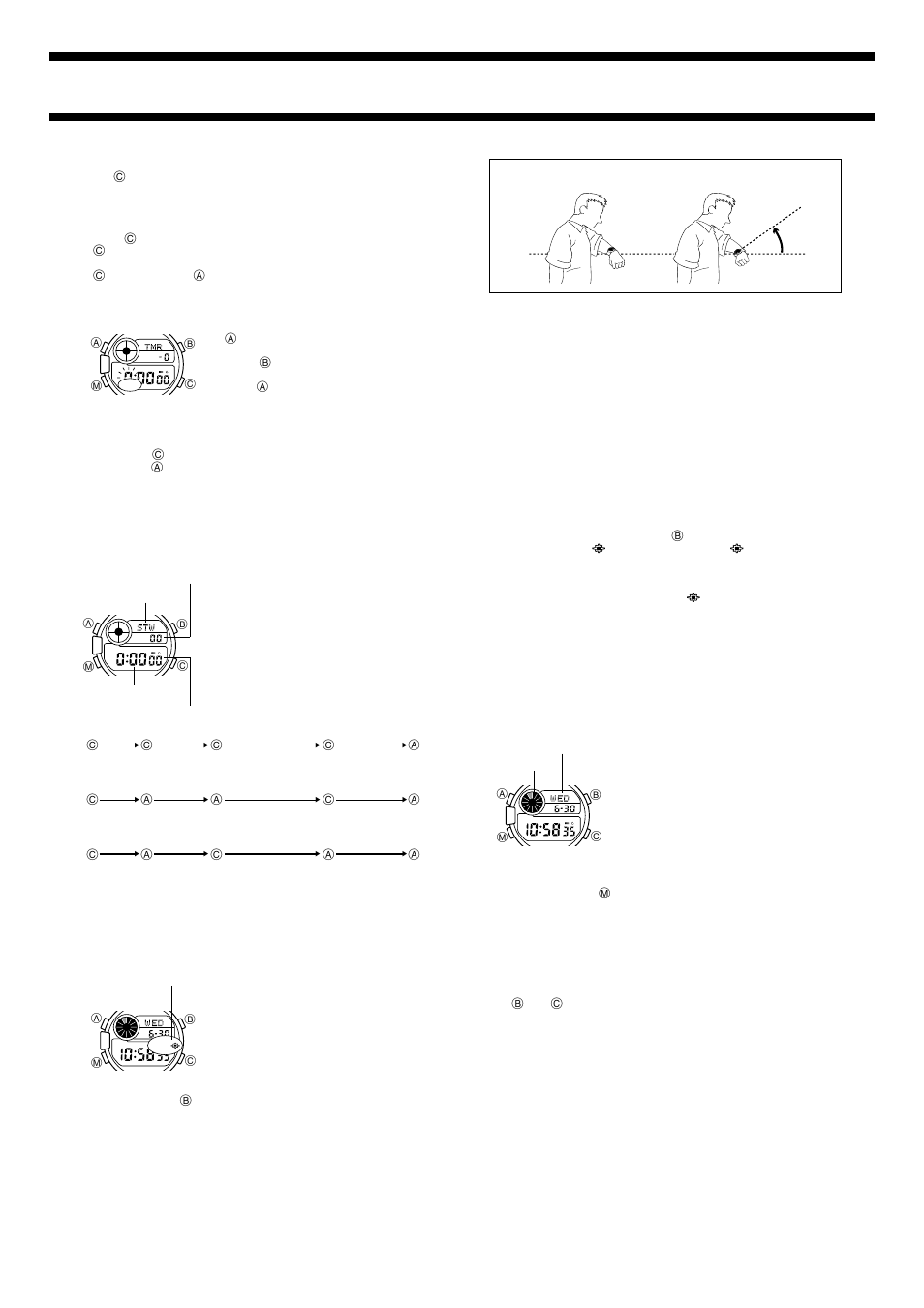 Stopwatch mode, Backlight, Reference | G-Shock GW-201NT-1 User Manual | Page 4 / 5