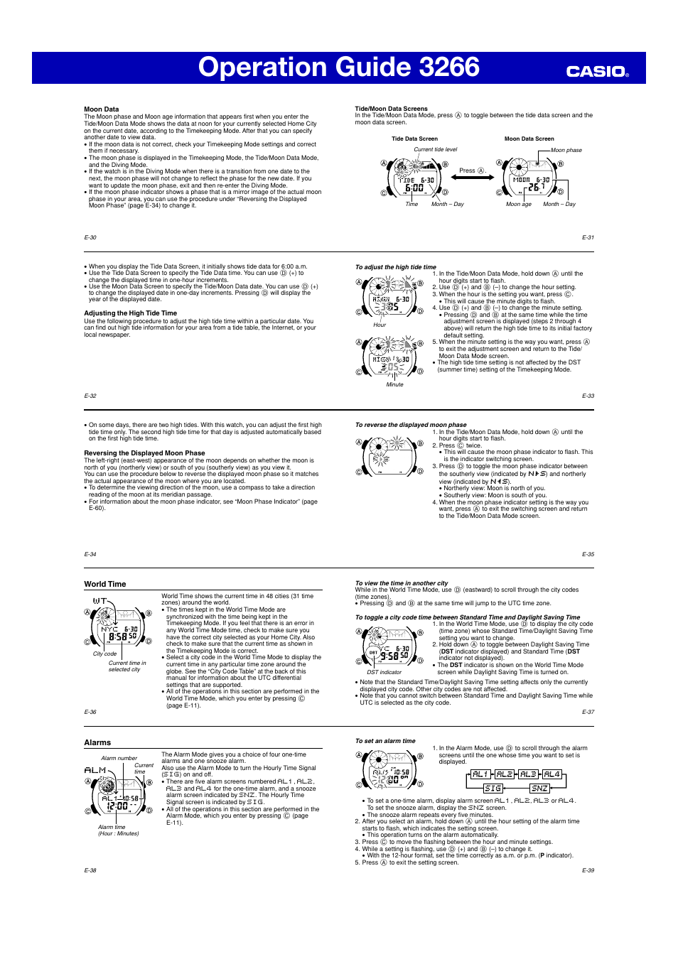 Operation guide 3266 | G-Shock 3266 User Manual | Page 4 / 8