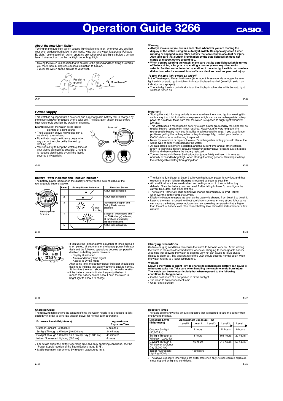 Operation guide 3266 | G-Shock 3266 User Manual | Page 6 / 8