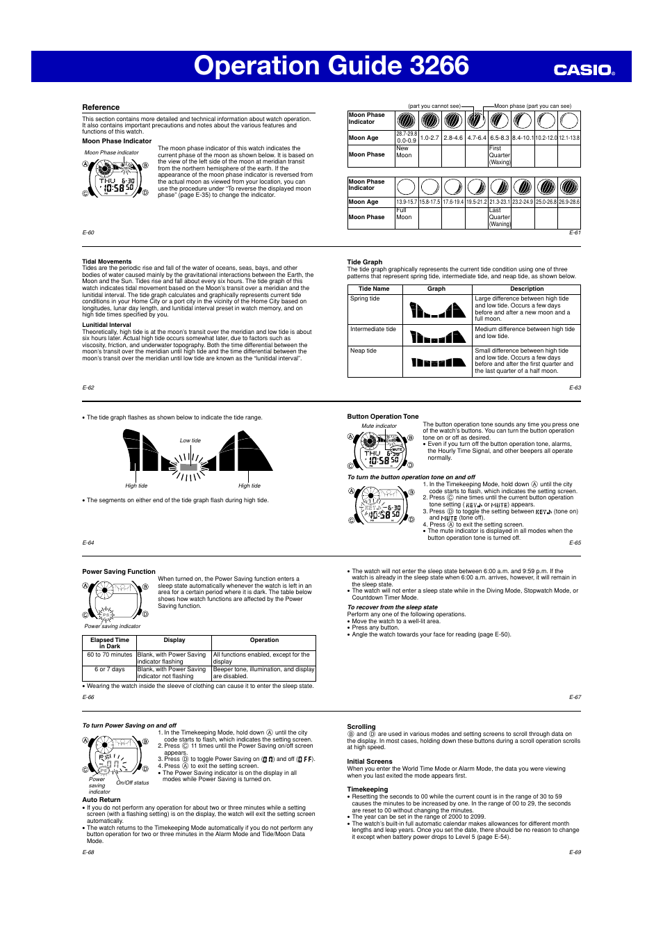 Operation guide 3266 | G-Shock 3266 User Manual | Page 7 / 8