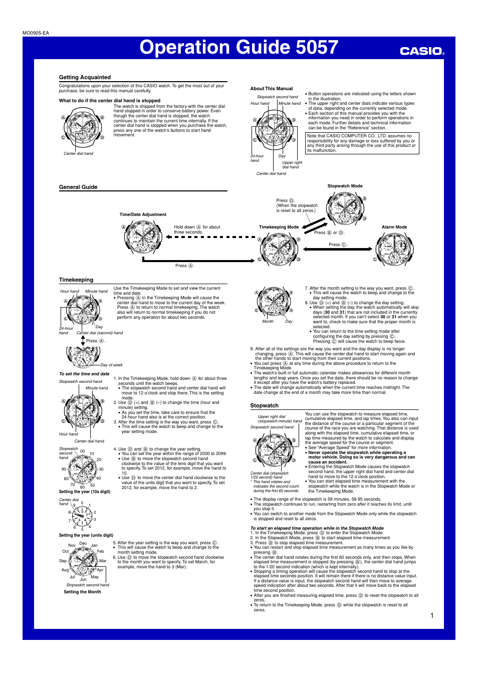 G-Shock 5057 User Manual | 3 pages