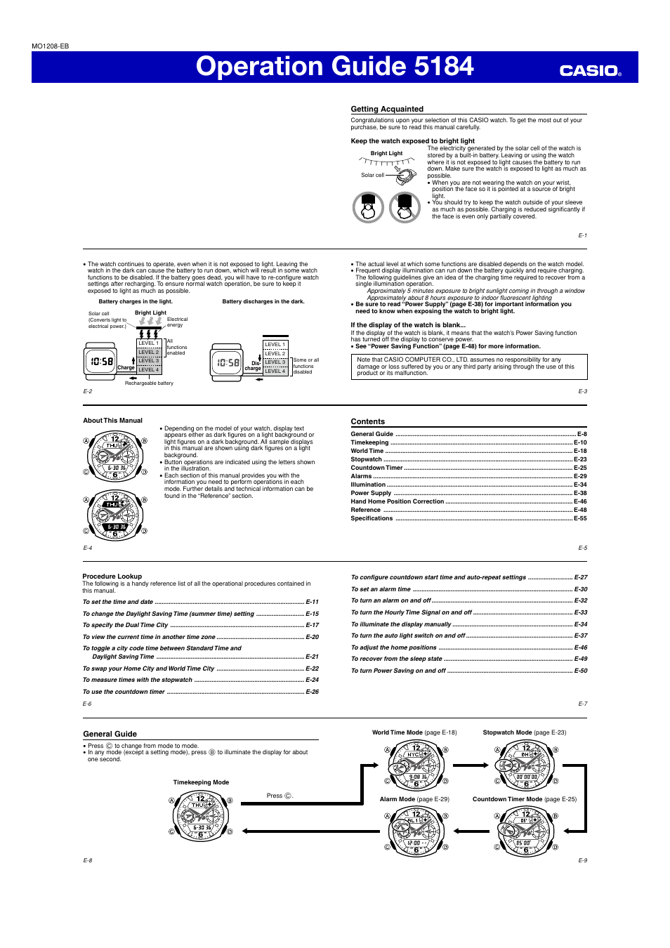 G-Shock 5184 User Manual | 6 pages