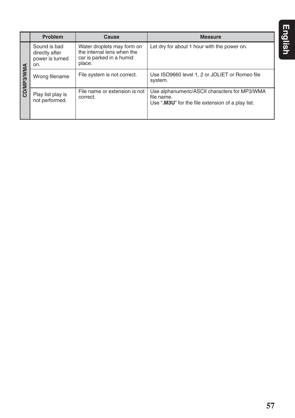 57 english | Clarion DXZ946MP User Manual | Page 57 / 59