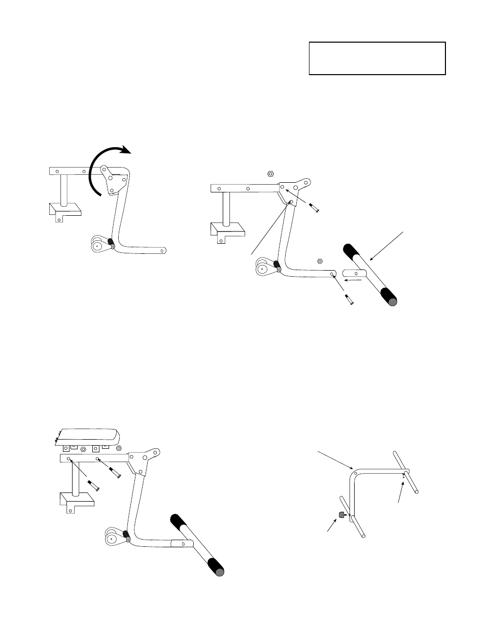 Step 1, Step 2, Step 3 | Step 4, Installing the leg extension attachment | Bowflex XTL User Manual | Page 11 / 27