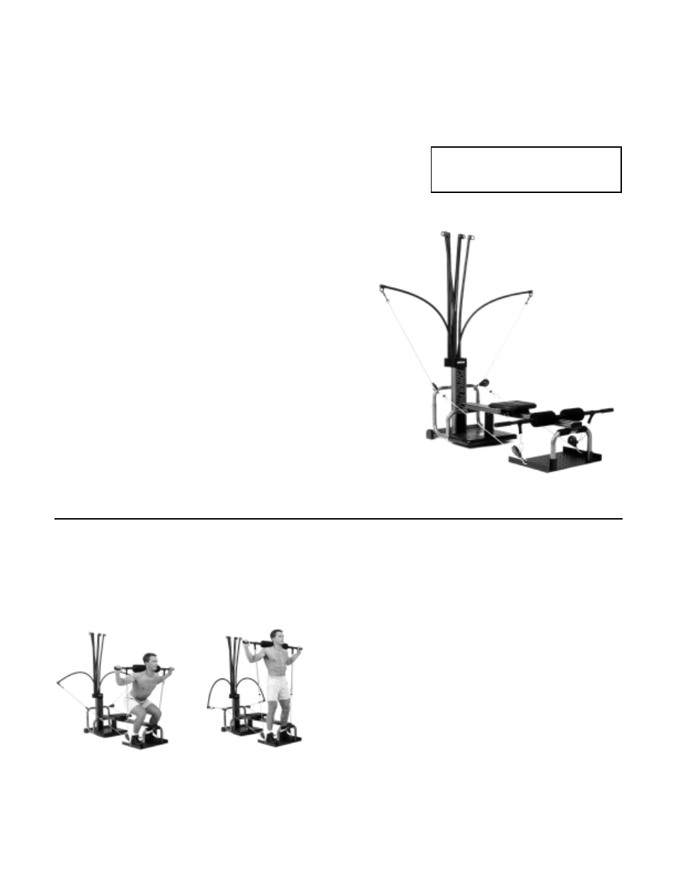 Installing the squat attachment step 1, Step 2, Step 3 | Exercising with the squat attachment | Bowflex XTL User Manual | Page 22 / 27