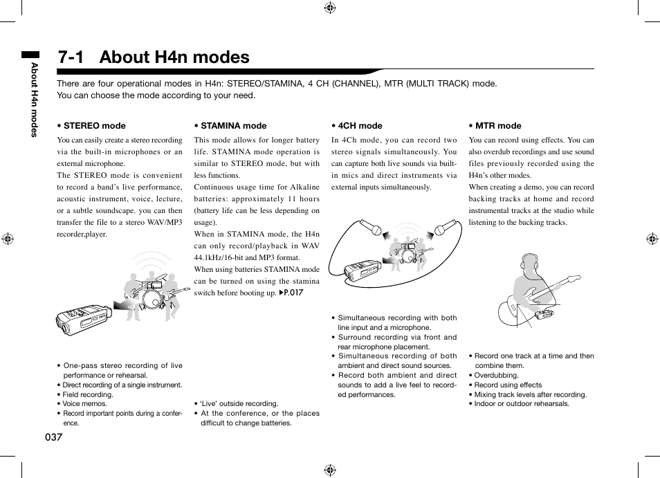 1 about h4n modes | Zoom H4n User Manual | Page 38 / 156