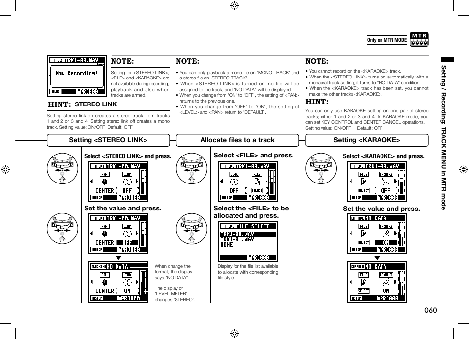 Hint | Zoom H4n User Manual | Page 61 / 156