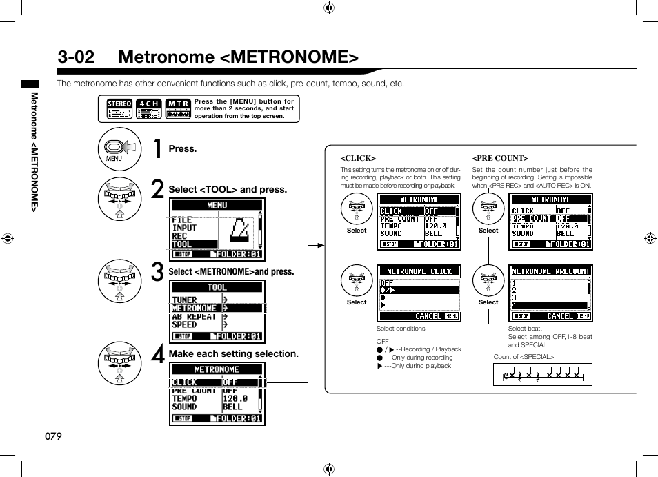 02 metronome <metronome | Zoom H4n User Manual | Page 80 / 156
