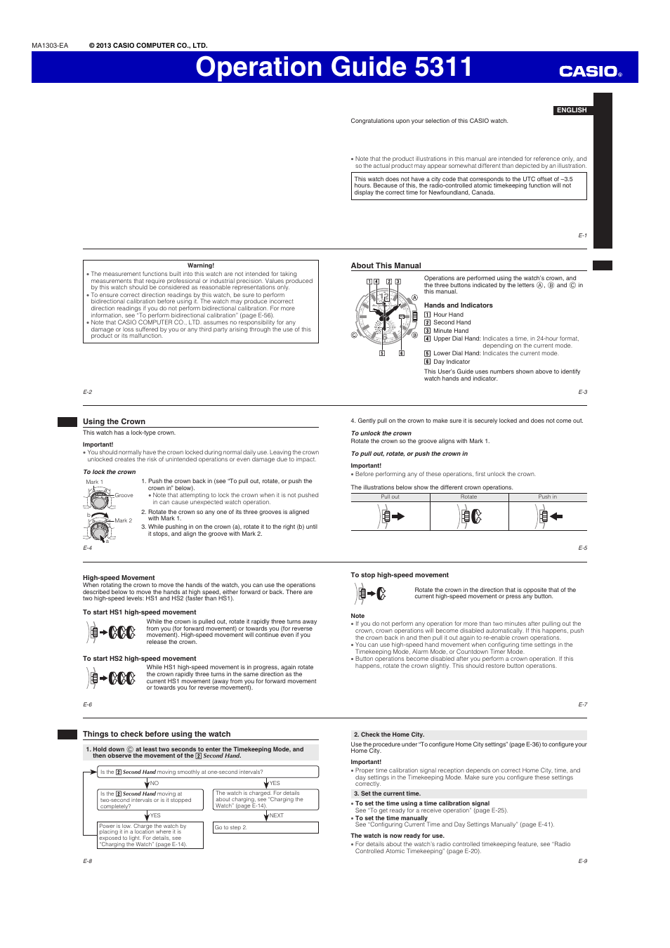 G-Shock GW-A1100 User Manual | 11 pages