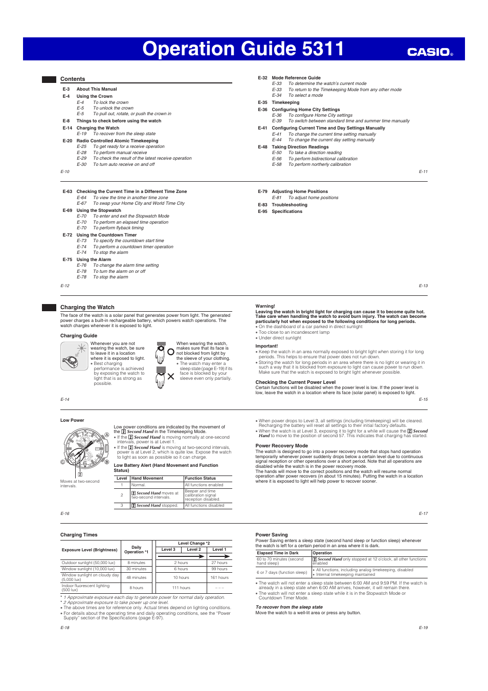 Operation guide 5311 | G-Shock GW-A1100 User Manual | Page 2 / 11