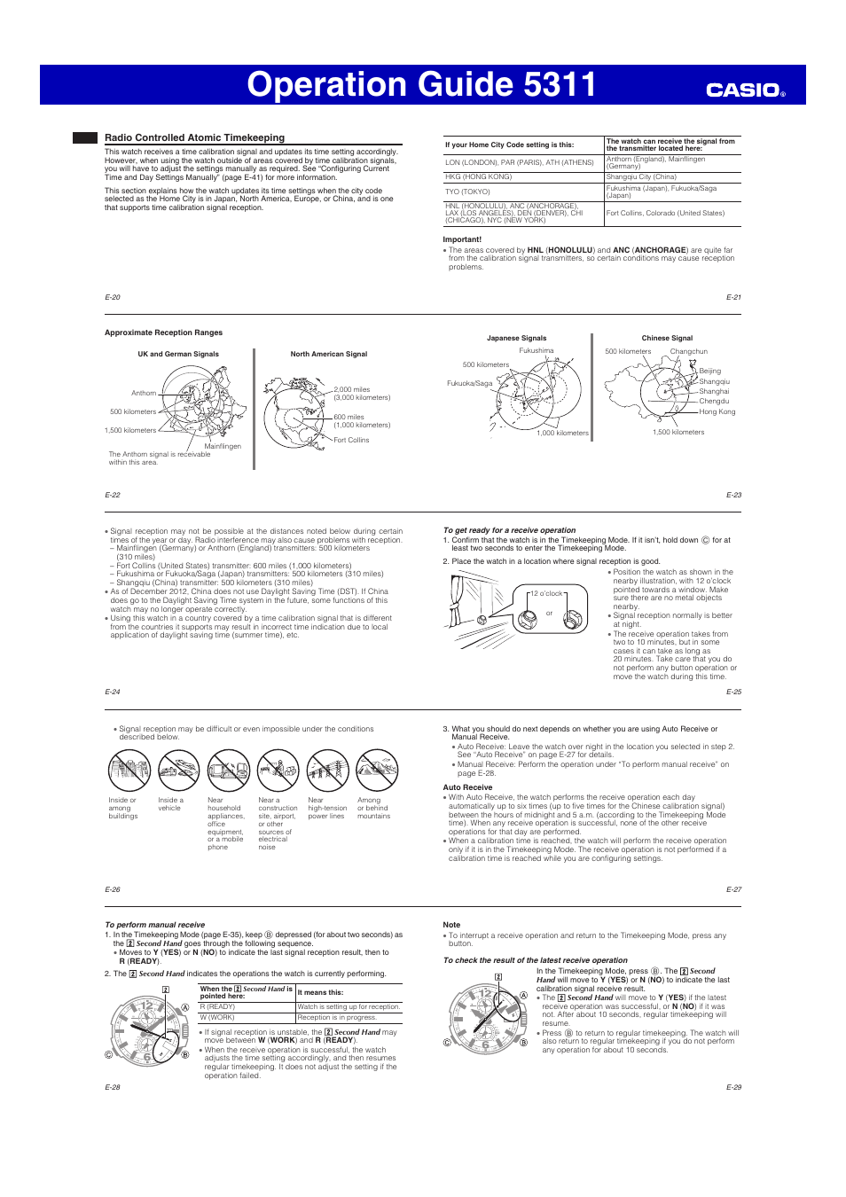 Operation guide 5311 | G-Shock GW-A1100 User Manual | Page 3 / 11