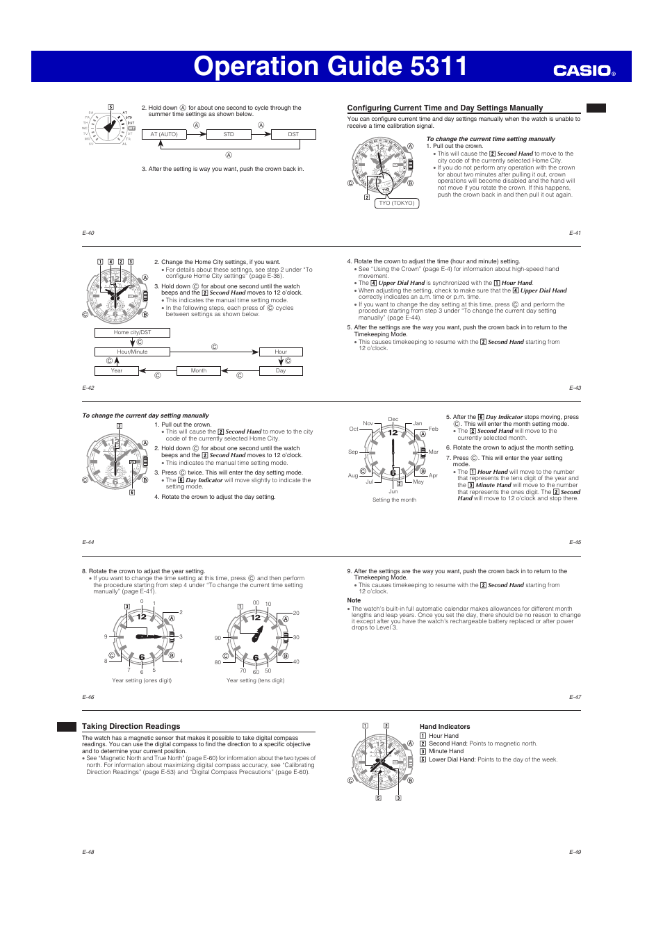 Operation guide 5311 | G-Shock GW-A1100 User Manual | Page 5 / 11