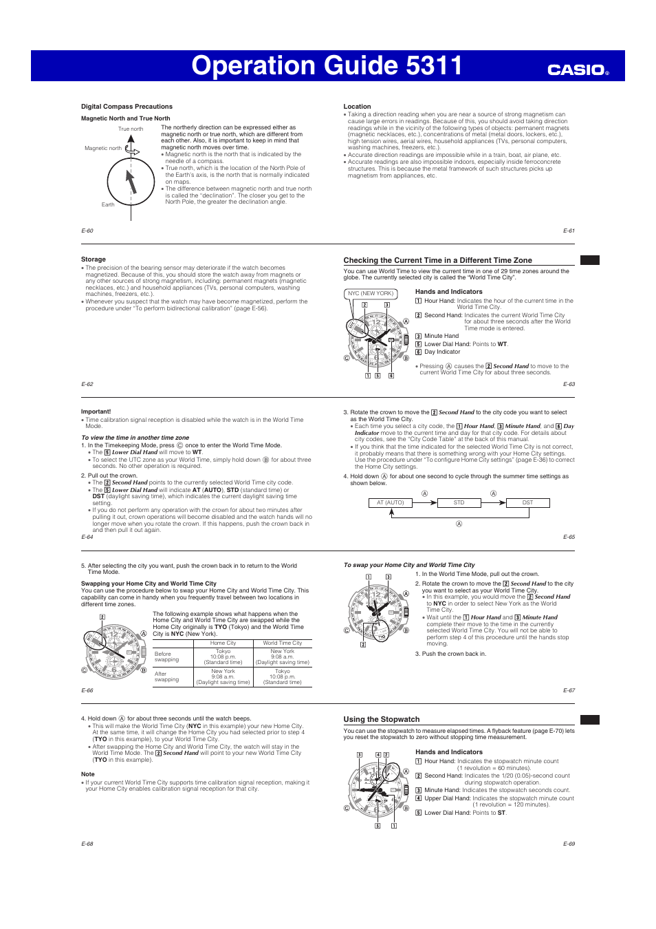 Operation guide 5311 | G-Shock GW-A1100 User Manual | Page 7 / 11