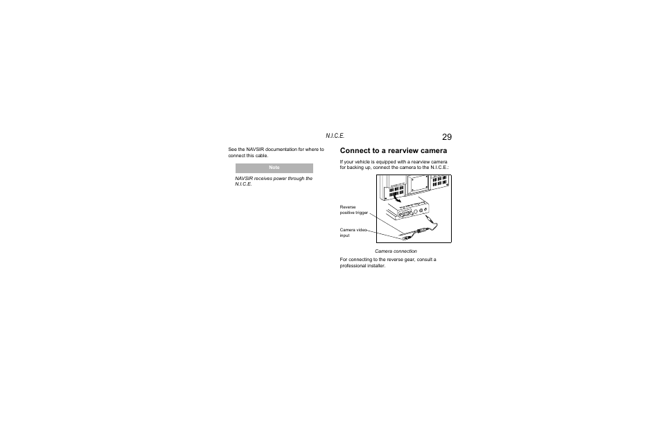 Connect to a rearview camera | Clarion Navigation In-Car Entertainment User Manual | Page 29 / 147