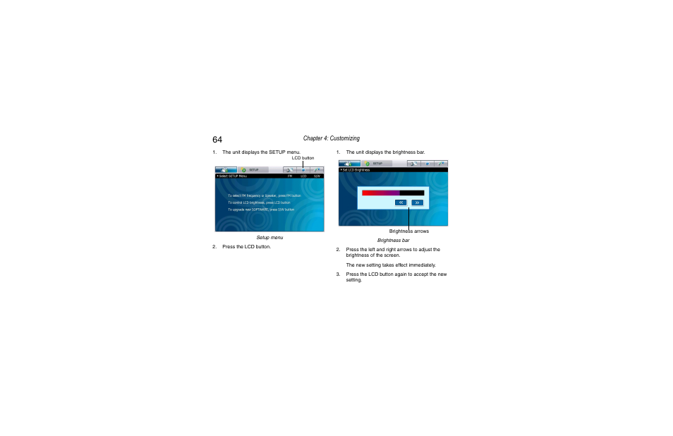 Chapter 4: customizing | Clarion Navigation In-Car Entertainment User Manual | Page 64 / 147