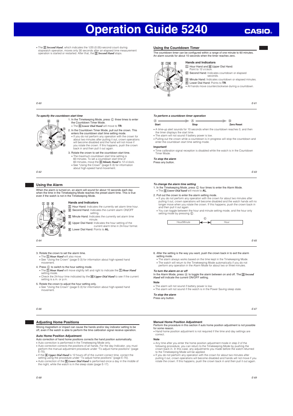 Operation guide 5240 | G-Shock GW-A1100 User Manual | Page 7 / 9