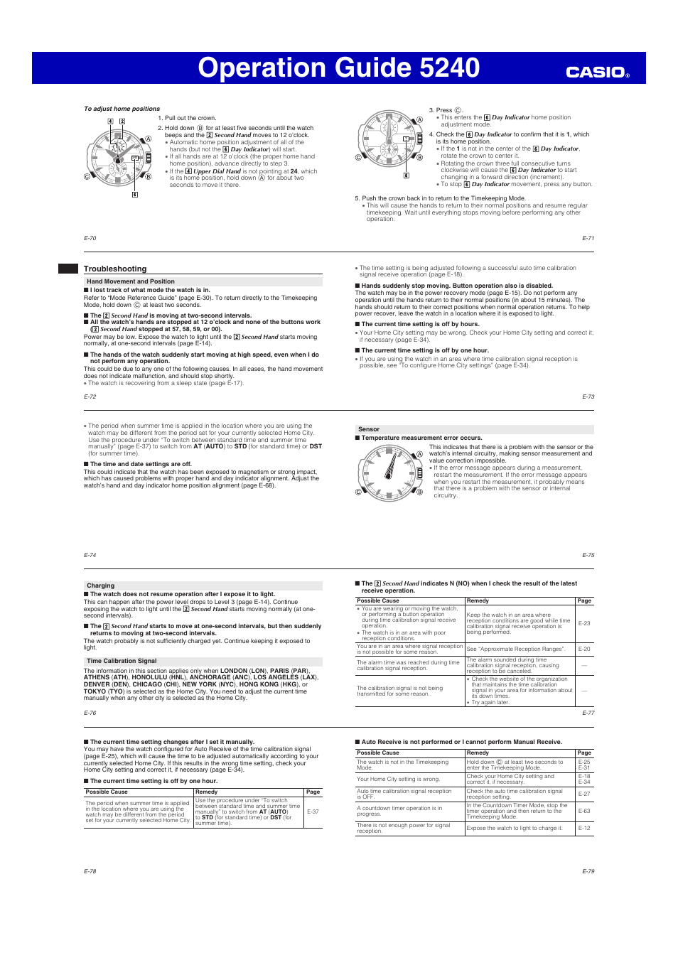 Operation guide 5240 | G-Shock GW-A1100 User Manual | Page 8 / 9