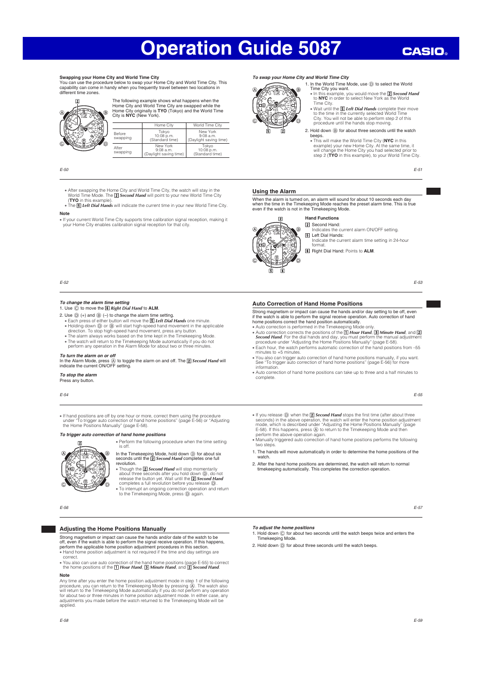 Operation guide 5087 | G-Shock GW-4000 User Manual | Page 6 / 8