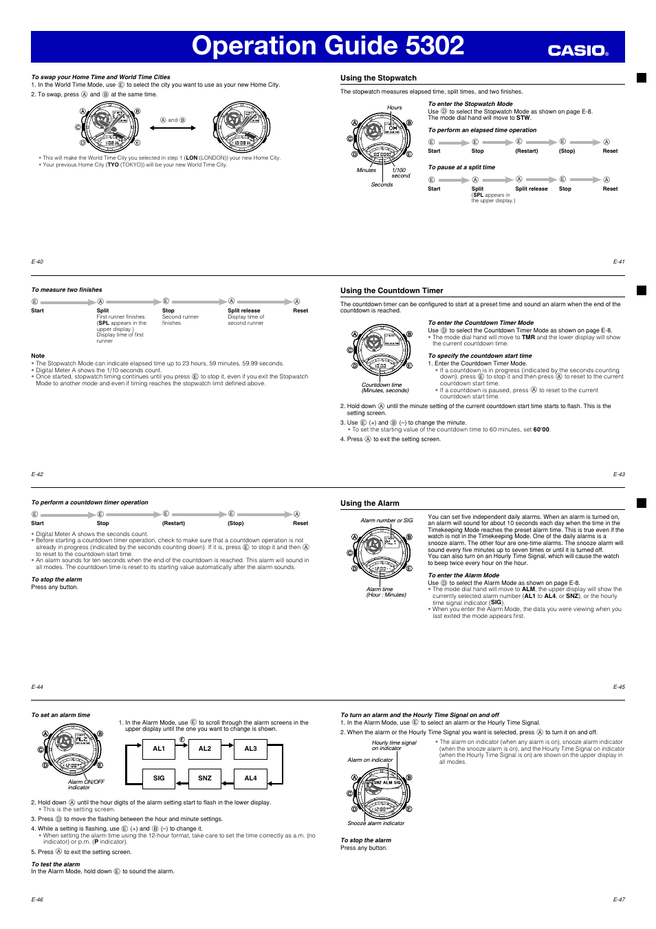 Operation guide 5302 | G-Shock GA-1000 User Manual | Page 6 / 8