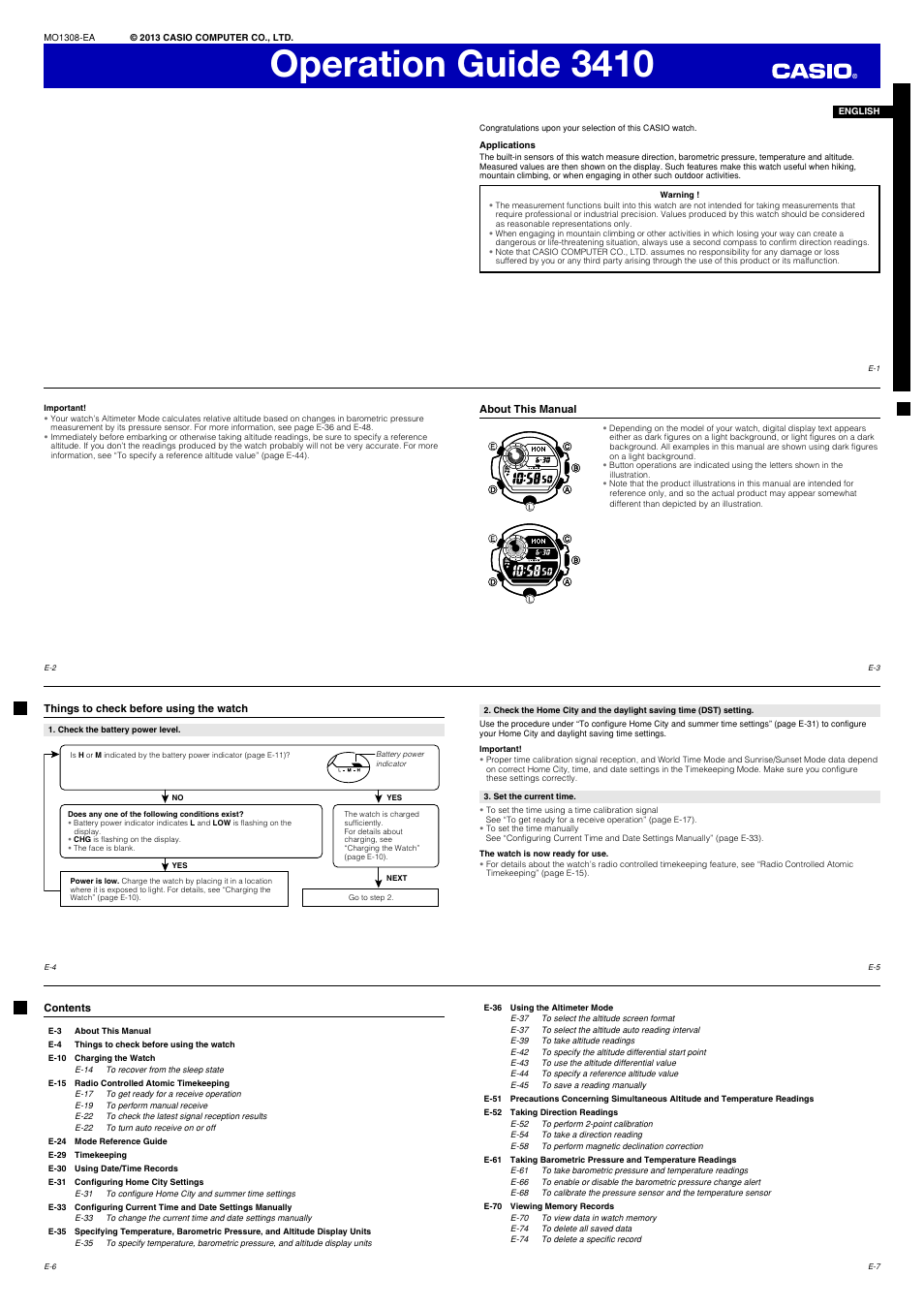 G-Shock 3410 User Manual | 14 pages