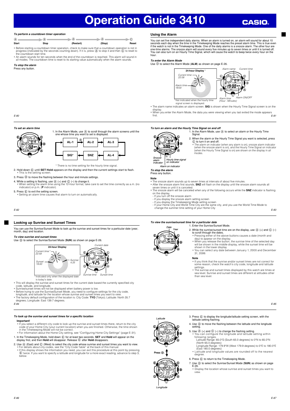 Operation guide 3410 | G-Shock 3410 User Manual | Page 11 / 14