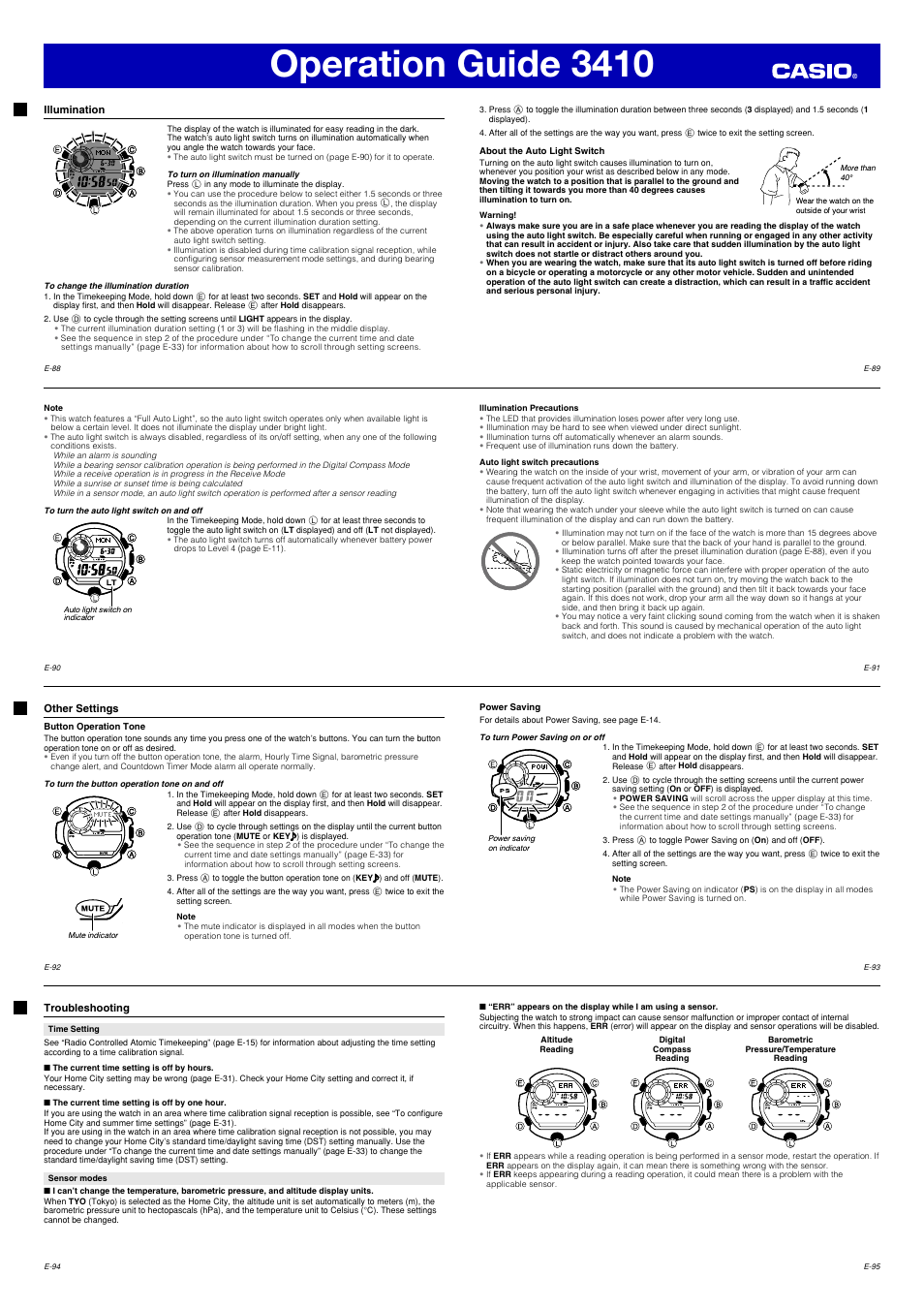 Operation guide 3410 | G-Shock 3410 User Manual | Page 12 / 14