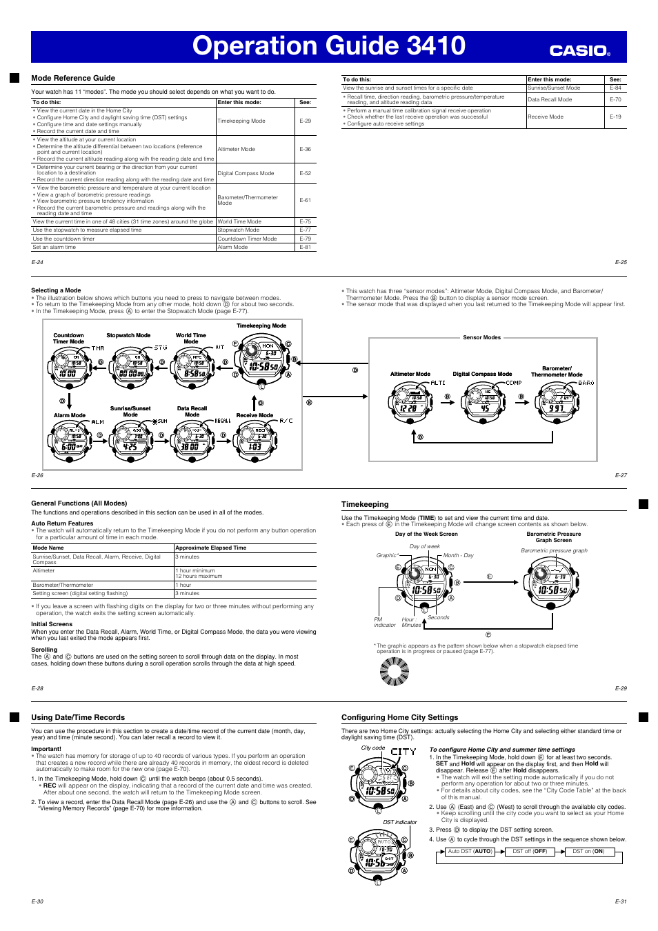 Operation guide 3410 | G-Shock 3410 User Manual | Page 4 / 14