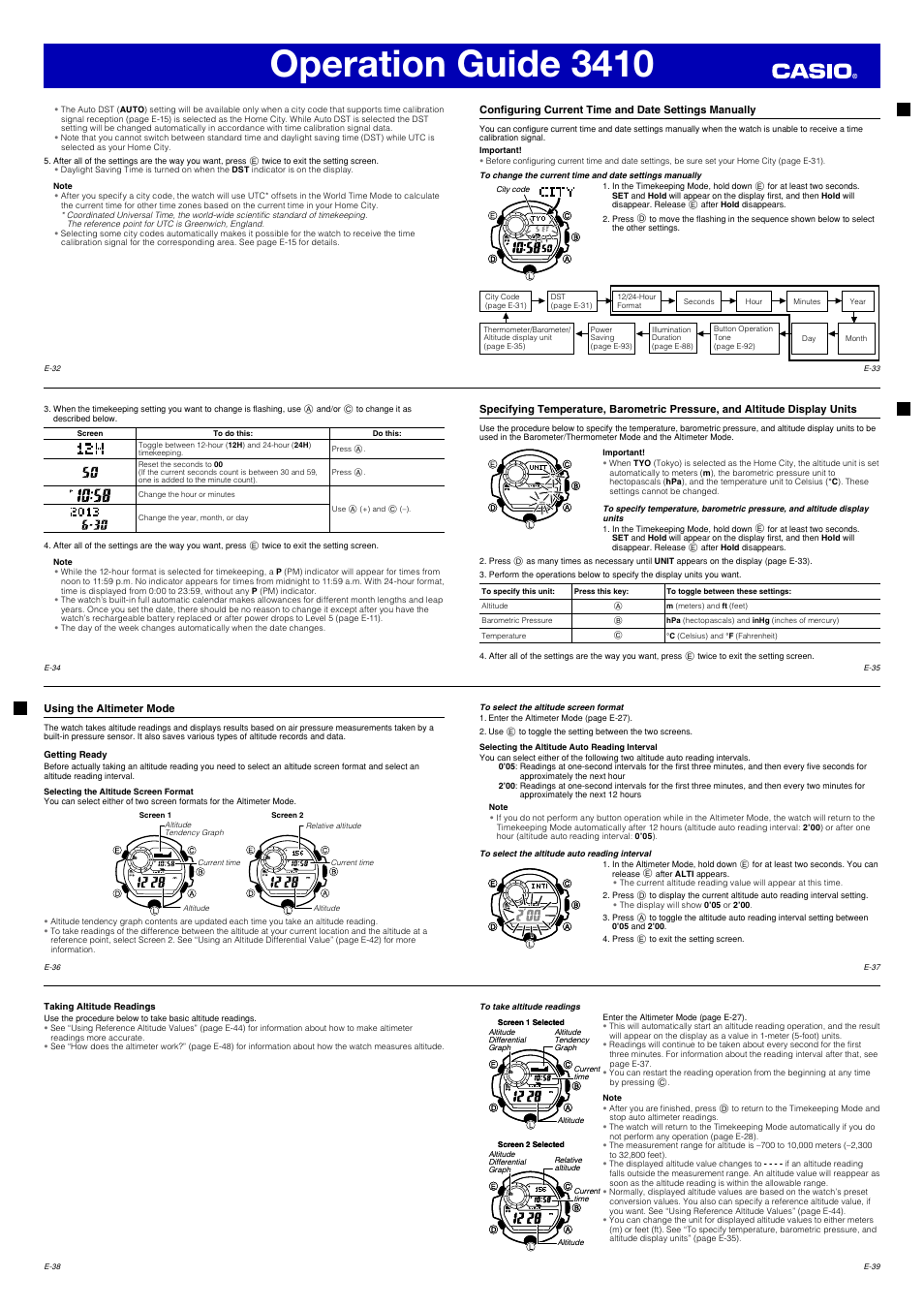 Operation guide 3410 | G-Shock 3410 User Manual | Page 5 / 14