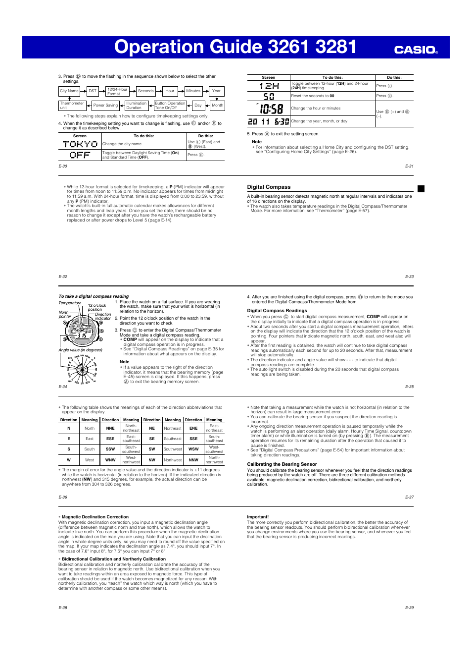 Digital compass | G-Shock G-9300 User Manual | Page 4 / 11