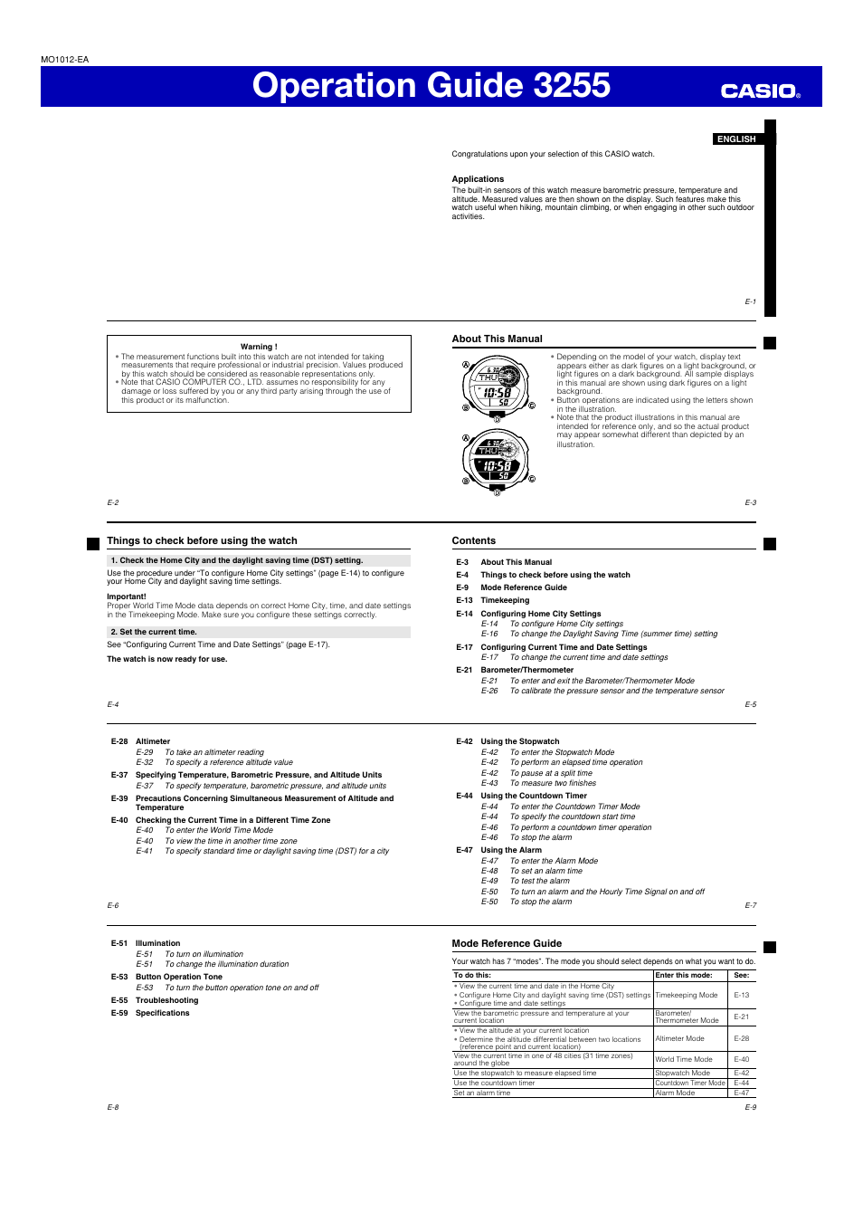 G-Shock GDF-100 User Manual | 7 pages