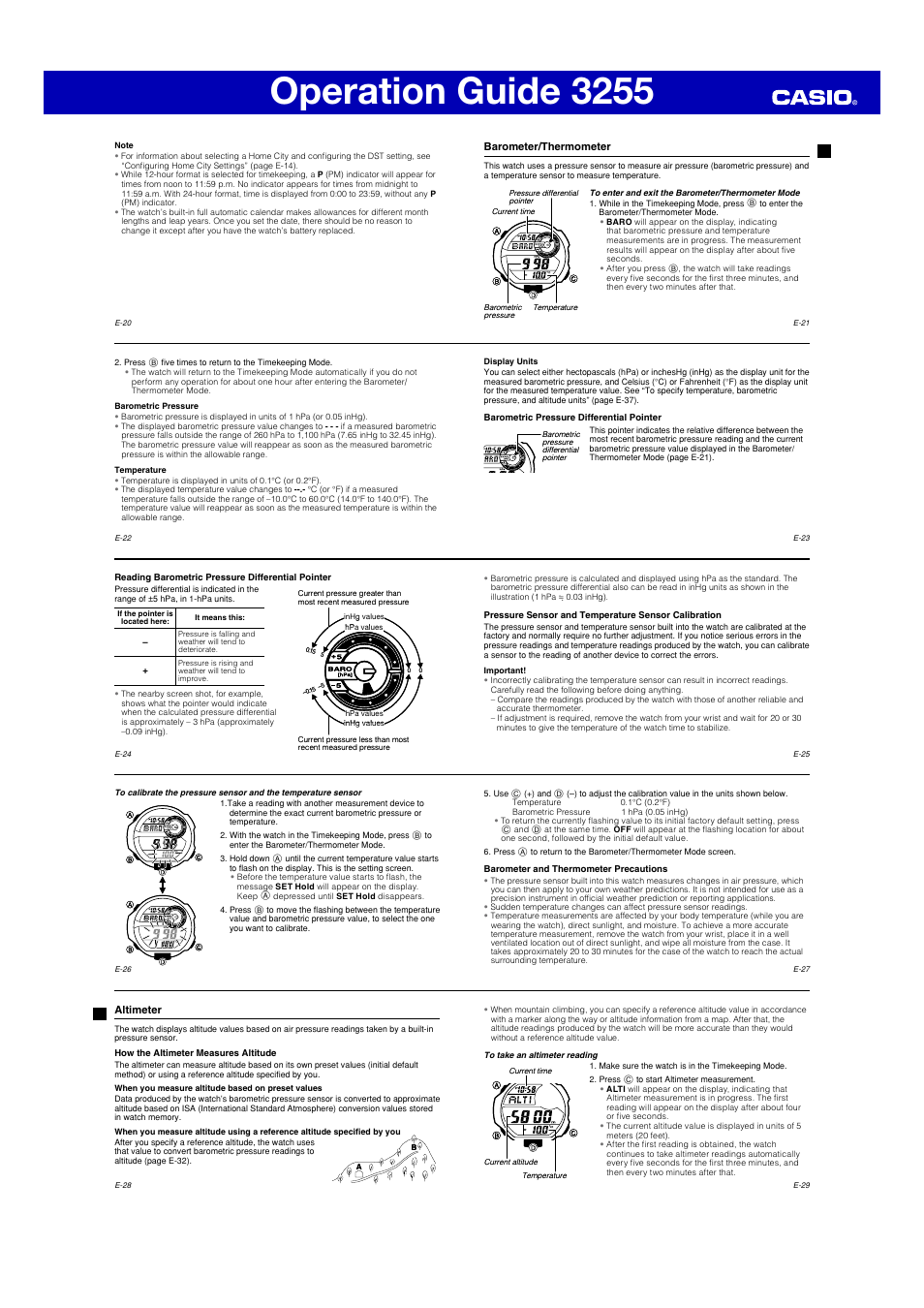 Operation guide 3255 | G-Shock GDF-100 User Manual | Page 3 / 7