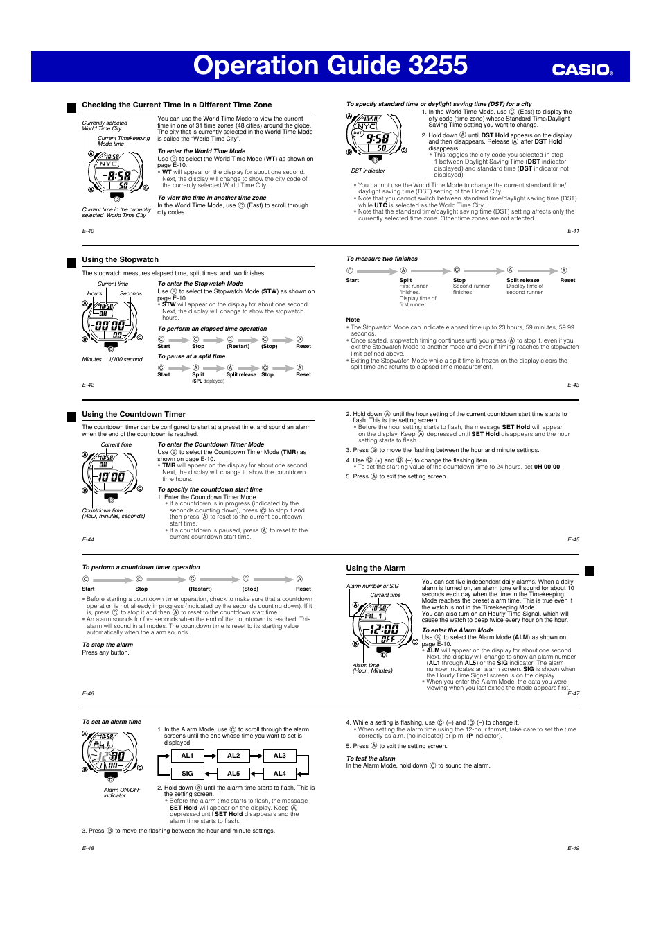 Operation guide 3255 | G-Shock GDF-100 User Manual | Page 5 / 7