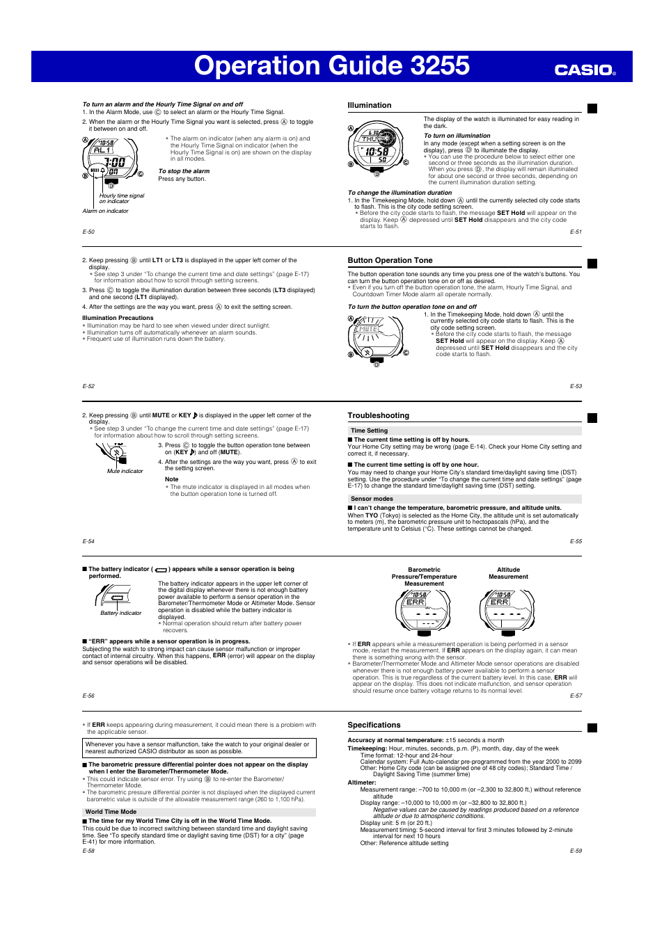 Operation guide 3255 | G-Shock GDF-100 User Manual | Page 6 / 7