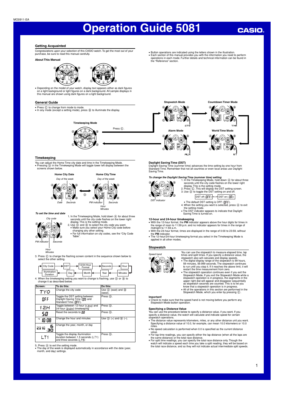 G-Shock GA-100 User Manual | 4 pages