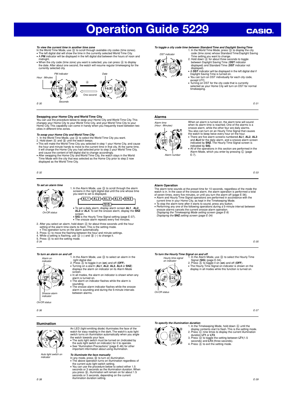 Operation guide 5229 | G-Shock GA-120 User Manual | Page 4 / 6