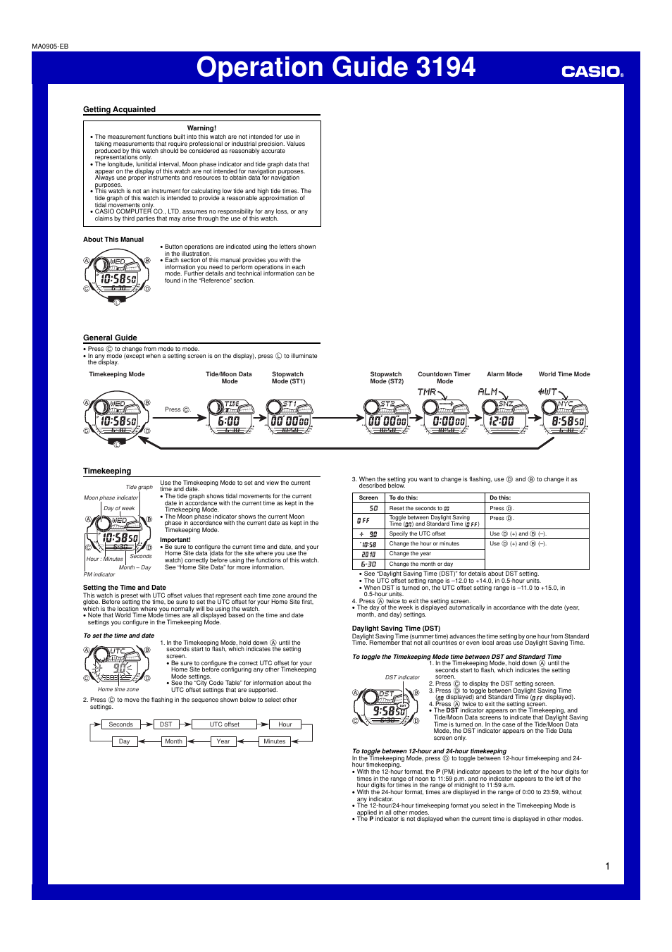 G-Shock GLX-6900 User Manual | 5 pages