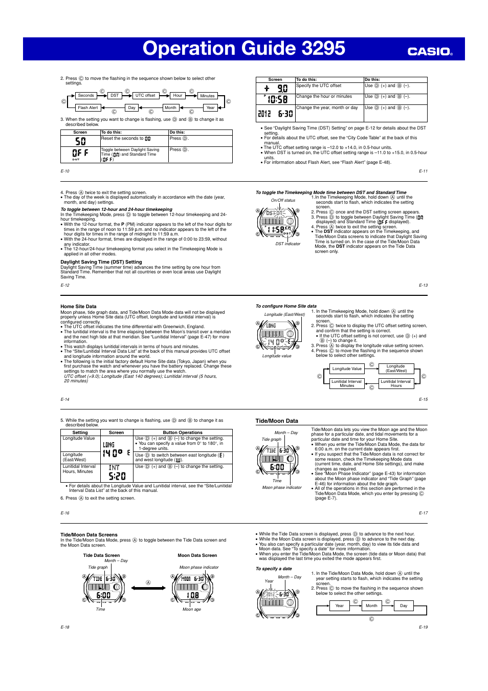 Operation guide 3295 | G-Shock GLX-150 User Manual | Page 2 / 7