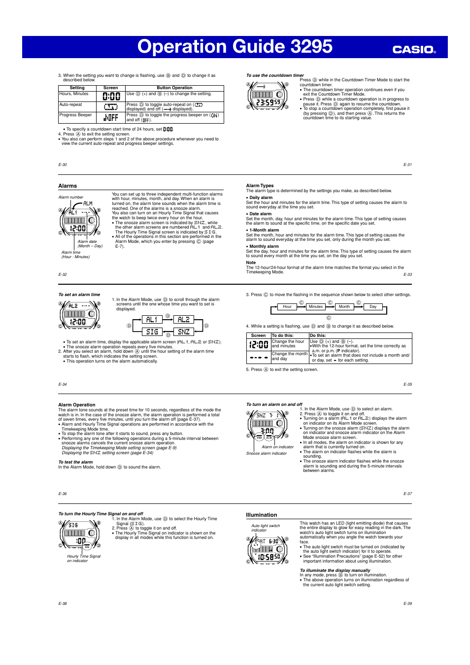 Operation guide 3295 | G-Shock GLX-150 User Manual | Page 4 / 7