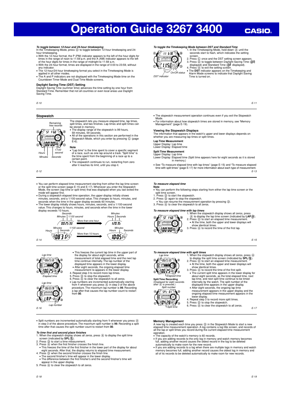 Stopwatch | G-Shock GD-110 User Manual | Page 2 / 5