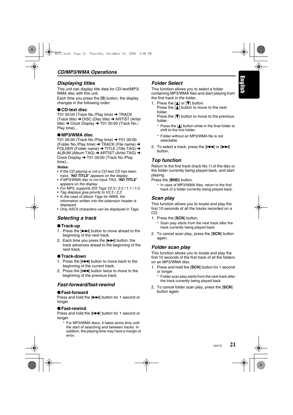 English | Clarion Automobile Accessories User Manual | Page 19 / 36